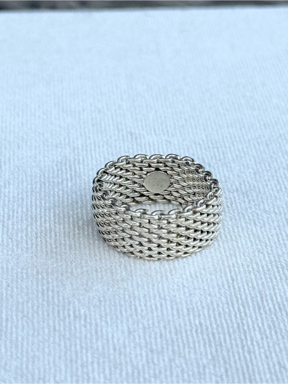TIFFANY & CO. Mesh Ring Sterling Silver Size 7